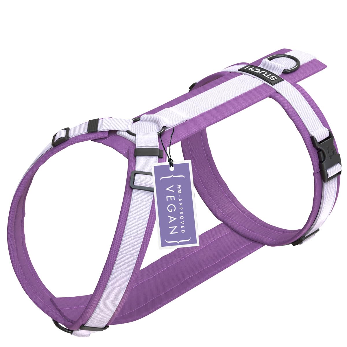 STUCH Arnés para perros - Pechera para perro - Arnés ajustable de nailon - acolchado - Para perros pequeños, medianos y grandes (lila, L)
