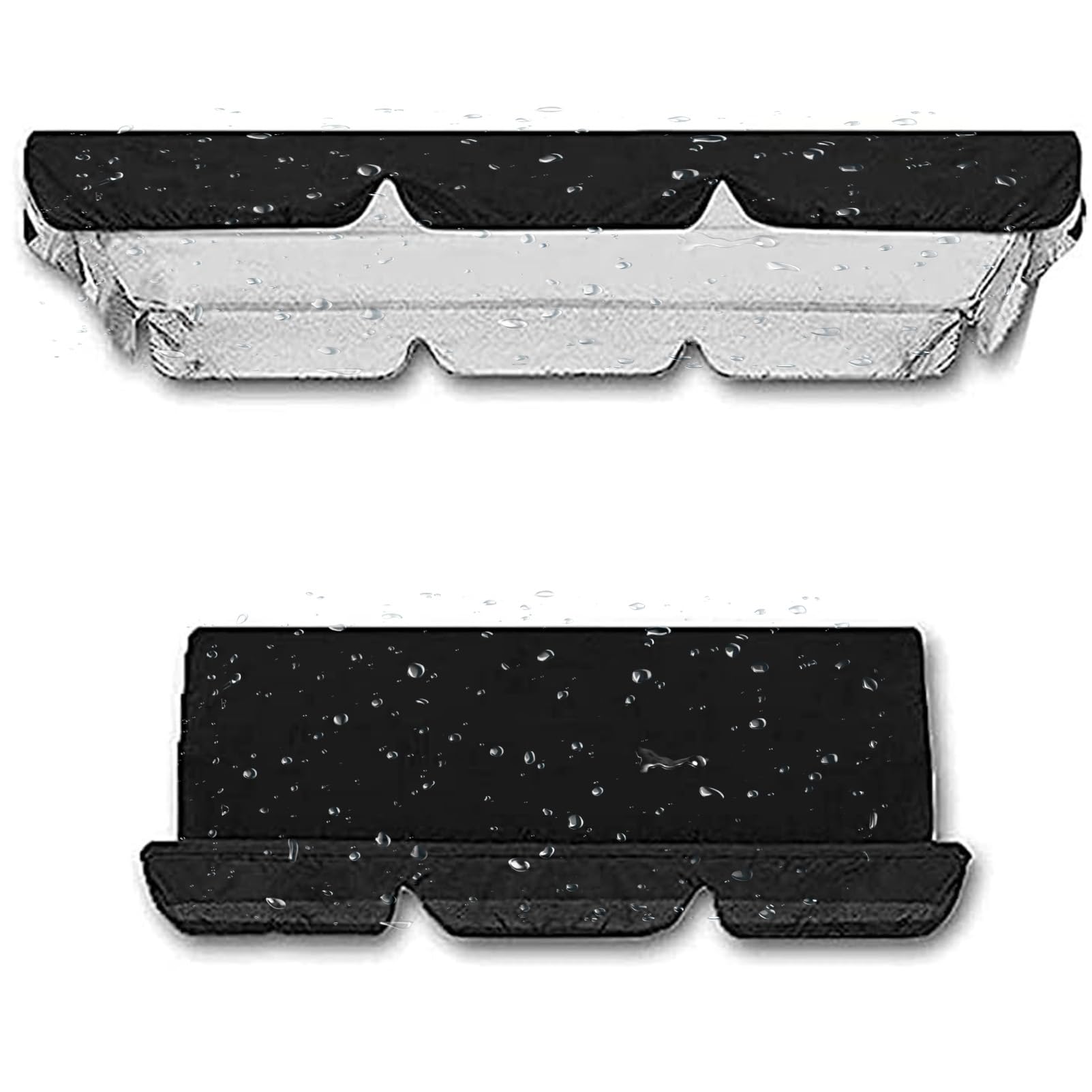 Toit De Rechange pour Balancelle De Jardin avec SièGe De Rechange 2/3 Places 249x185x18cm, Kit De Protection Universel pour BalançOire De Jardin, éTanche 210d RevêTement PU