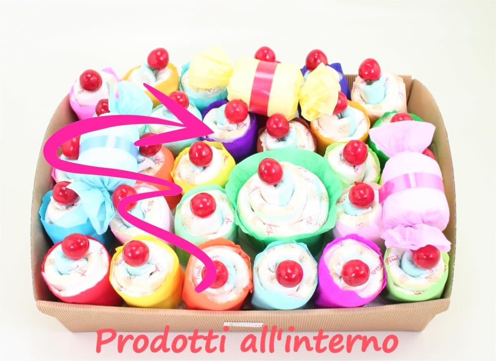 Torta di Pannolini Mini Cupcake