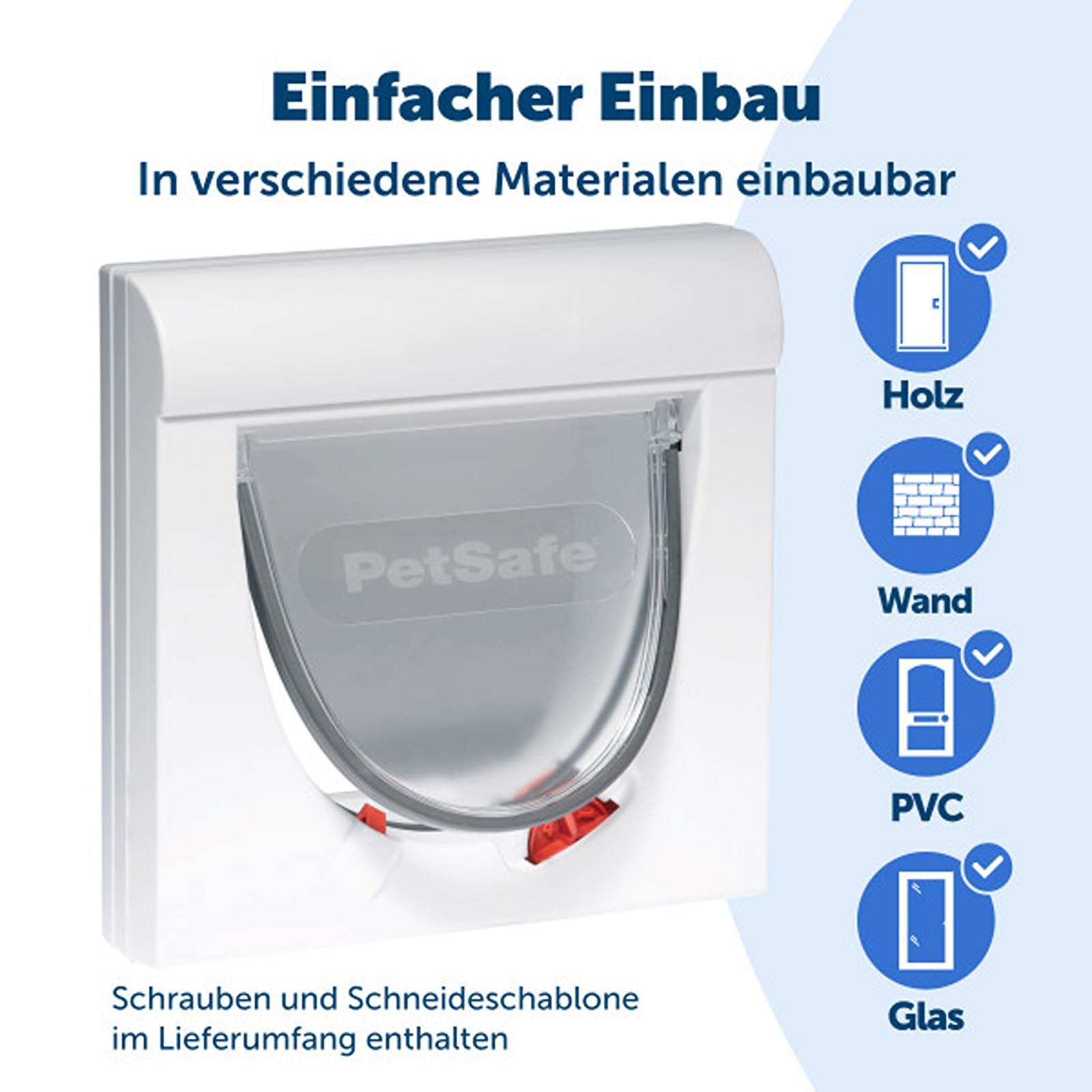 PetSafe Staywell Klassische Magnetische Katzenklappe, Magnet-Schlüssel gibt nur Ihrer Katze Zugang - hält fremde Tiere draußen, mit 4 Verschlussoptionen, für Katzen bis zu 7 kg, Weiß