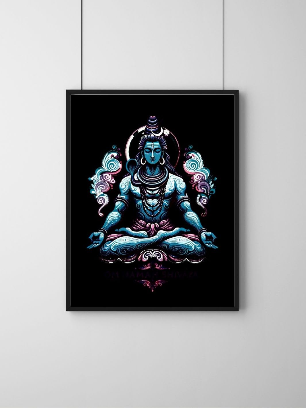 Blue Lord Shiva Poster with Mantra Om Namah Shivaya | Spiritual