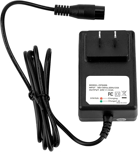 Dc24V Cable de alimentación Razor Bike,Scooter eléctrico Cargador Razor Power Core E100,24V 0.6A Scooter eléctrico Batería para Razor E100 E125