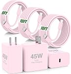 45W Chargeur Super Fast USB C,paquet de 3 USB C Bloc chargeur avec 10/10/6FT Type C câble charge rapide pour Samsung Galaxy S26 S25 Ultra S26+/S24/S23/S22/S21, Android, tablette Galaxy, iPhone 17/16/15 Pro Max