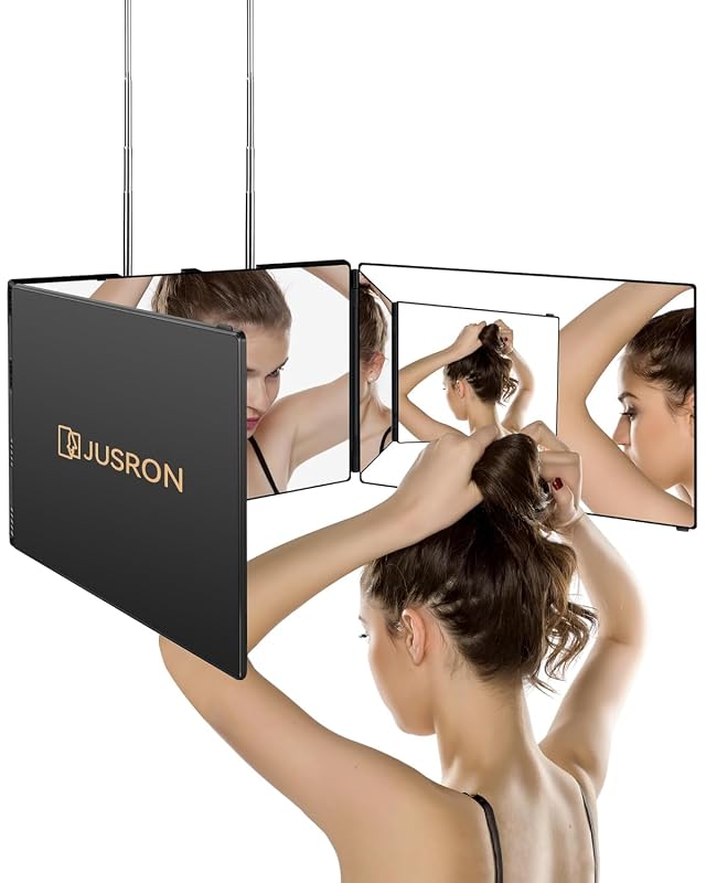 Espelho de três faces JUSRON MR0002 para corte de cabelo e banho
