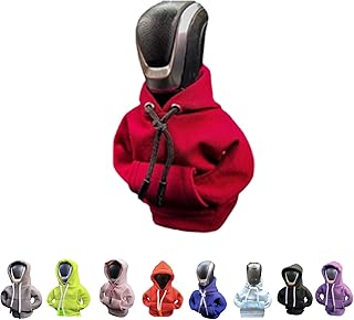 Hoodie Gear Shift Cover, Car Gear Shift Cover Hoodie, Automotive Interior Novelty Accessories Decorations, Hoodie for Gear Shifter Knob, Shift Knob Hoodie, Universal Gear Shift Knob Cover Gift(Red)