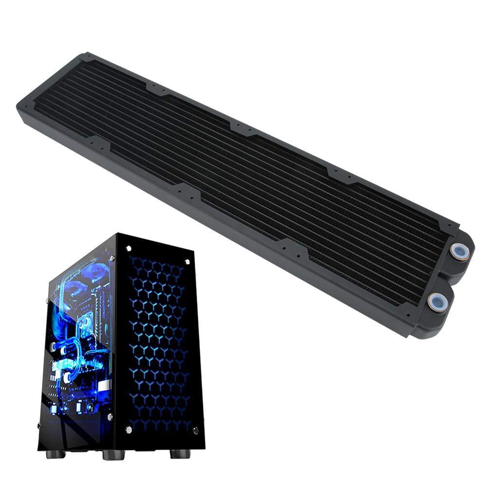Tosuny Radiador de computadora Enfriador de Agua, Accesorio de computadora Disipador de Calor de Cobre de 14 Tubos Radiador TW-480mm para Estabilidad de la CPU.