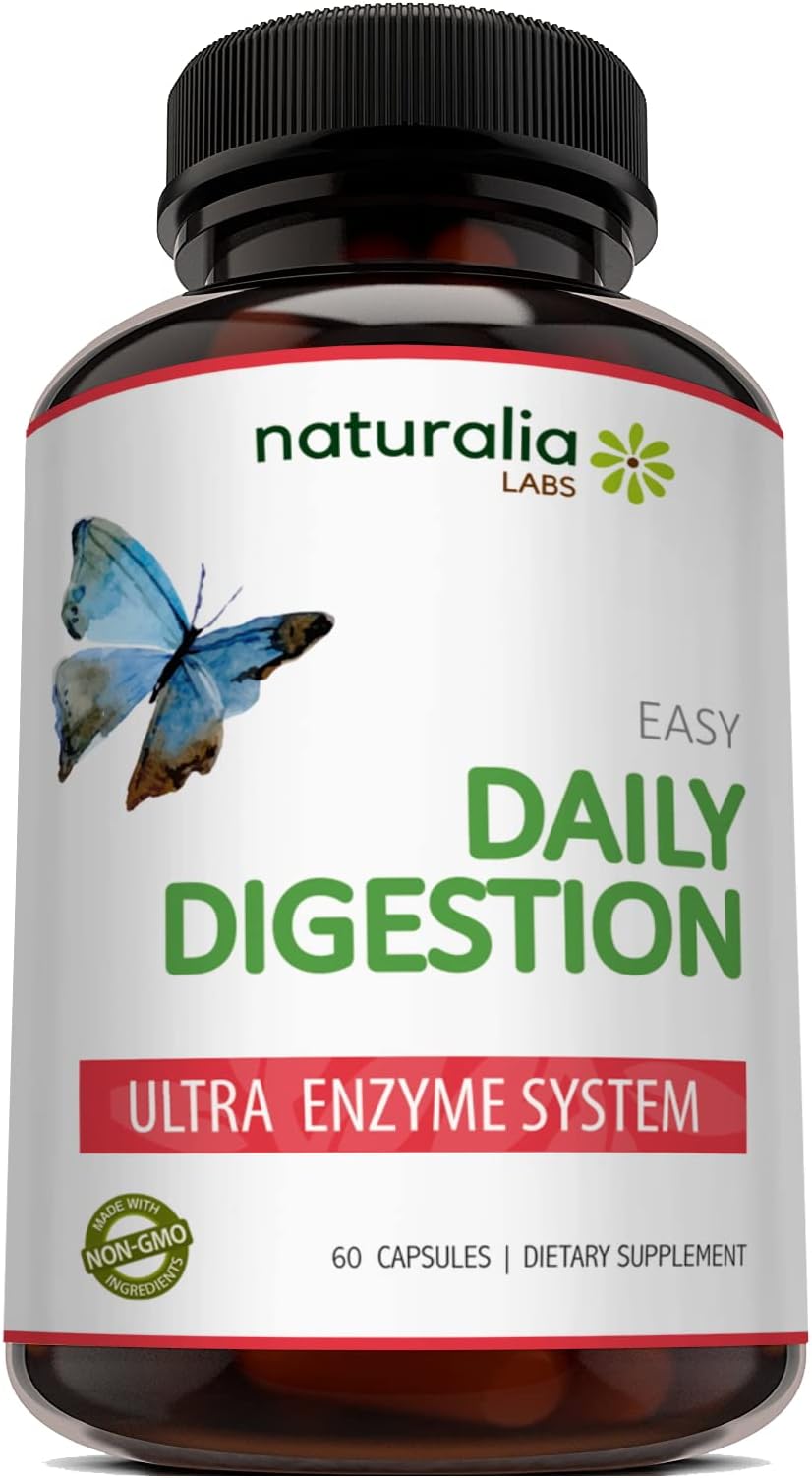 Digestive Enzymes Supplements for Stomach Health, Digestion, Bloating, IBS, Constipation, Gas Relief & Heartburn (60 Capsules)