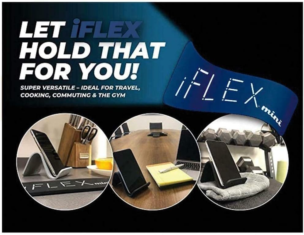 Miniatura 2 de iFLEX Mini soporte flexible para teléfono, viajes, trabajo y hogar, este soporte de viaje para teléfono celular es perfecto para iPhone y funciona