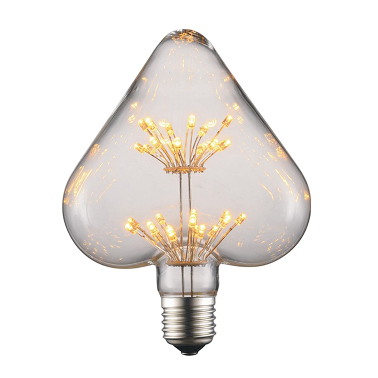 Confezione 1 lampadine Edison a forma cuore a LED, lampadina vintage equivalente a 30 W, lampadine Edison antiche a LED gialle calde 3 W, 2300 K, attacco E27 a risparmio energetico 85