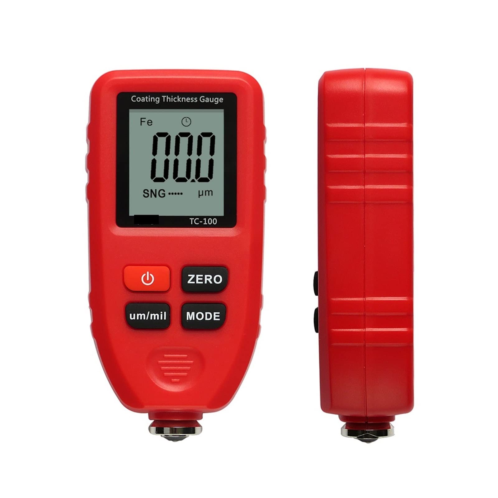 TC100 Automobile Thickness Gauge Car Paint Tester Thickness Coating Meter Ultra-Precise 0.1micron/0-1300(Rosso)