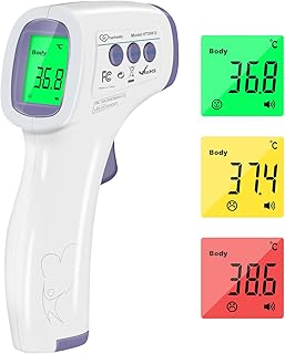 Hetaida Forehead Thermometer for Adults and Children, Non Contact Digital Infrared Thermometer for Kids, No Touch Temperature Gun with Instant Accurate Reading and Fever Alarm