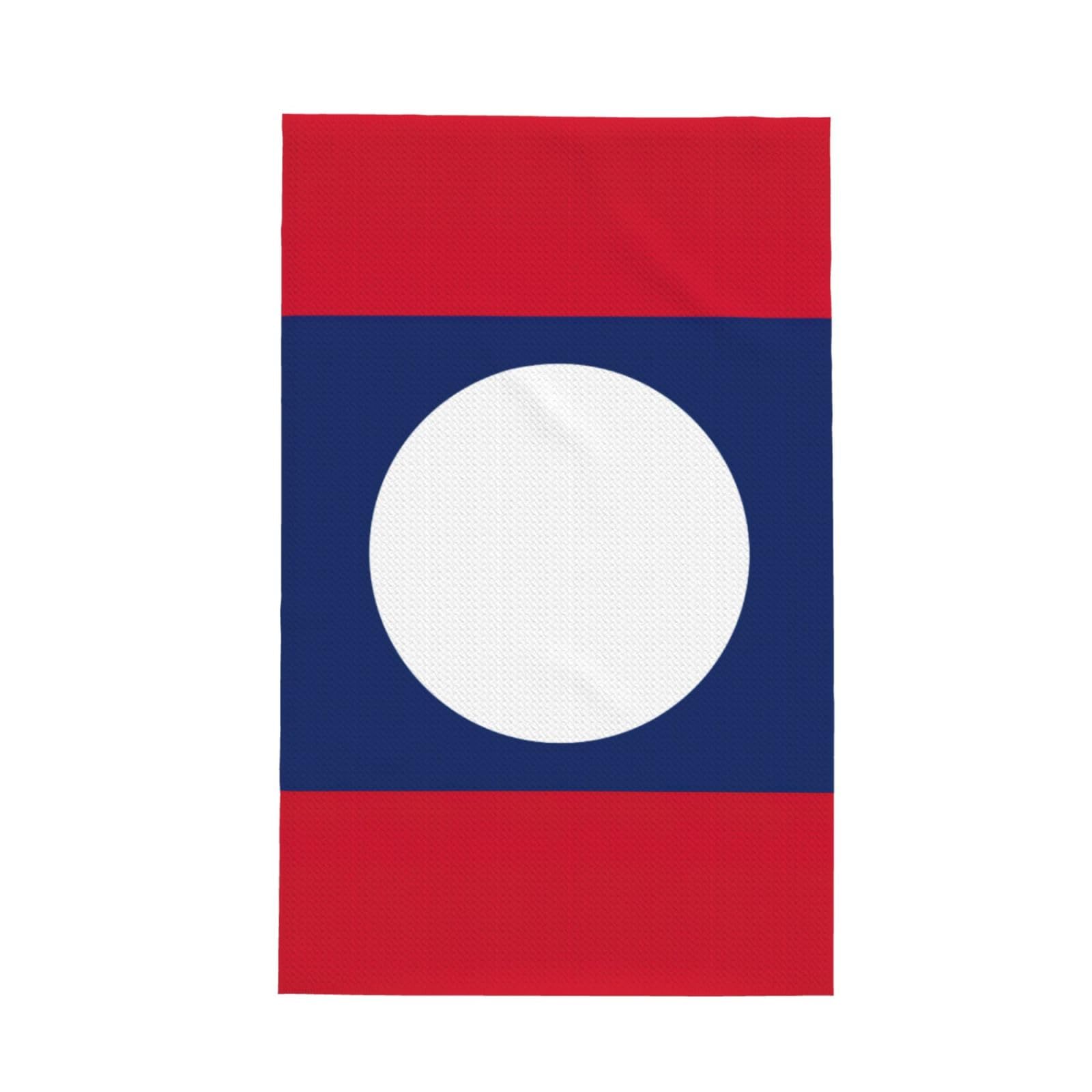 Xxahnbm Black Flag Of Laos Print Waffle Kitchen Towel,Absorbent Hand Towel