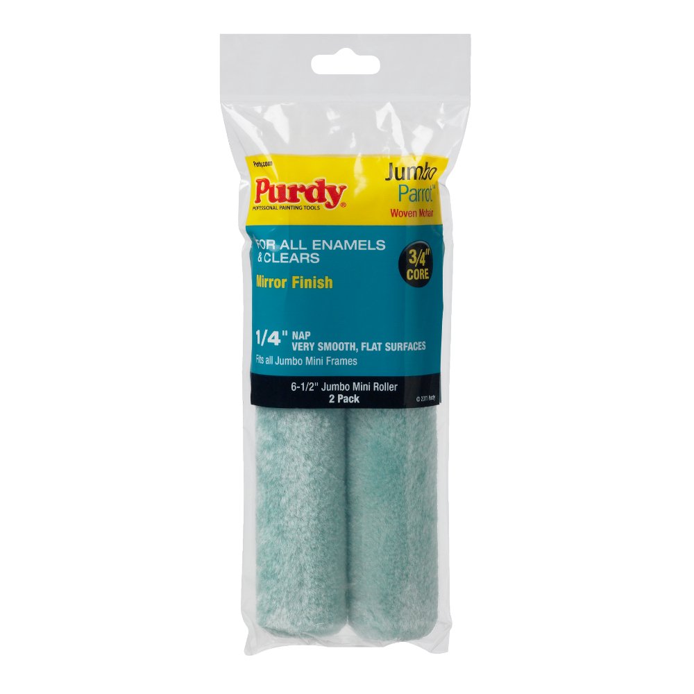 Purdy2-Pack Jumbo Mini Roller Replacements-6-1/2 Cover 1/4 inch, Turquoise
