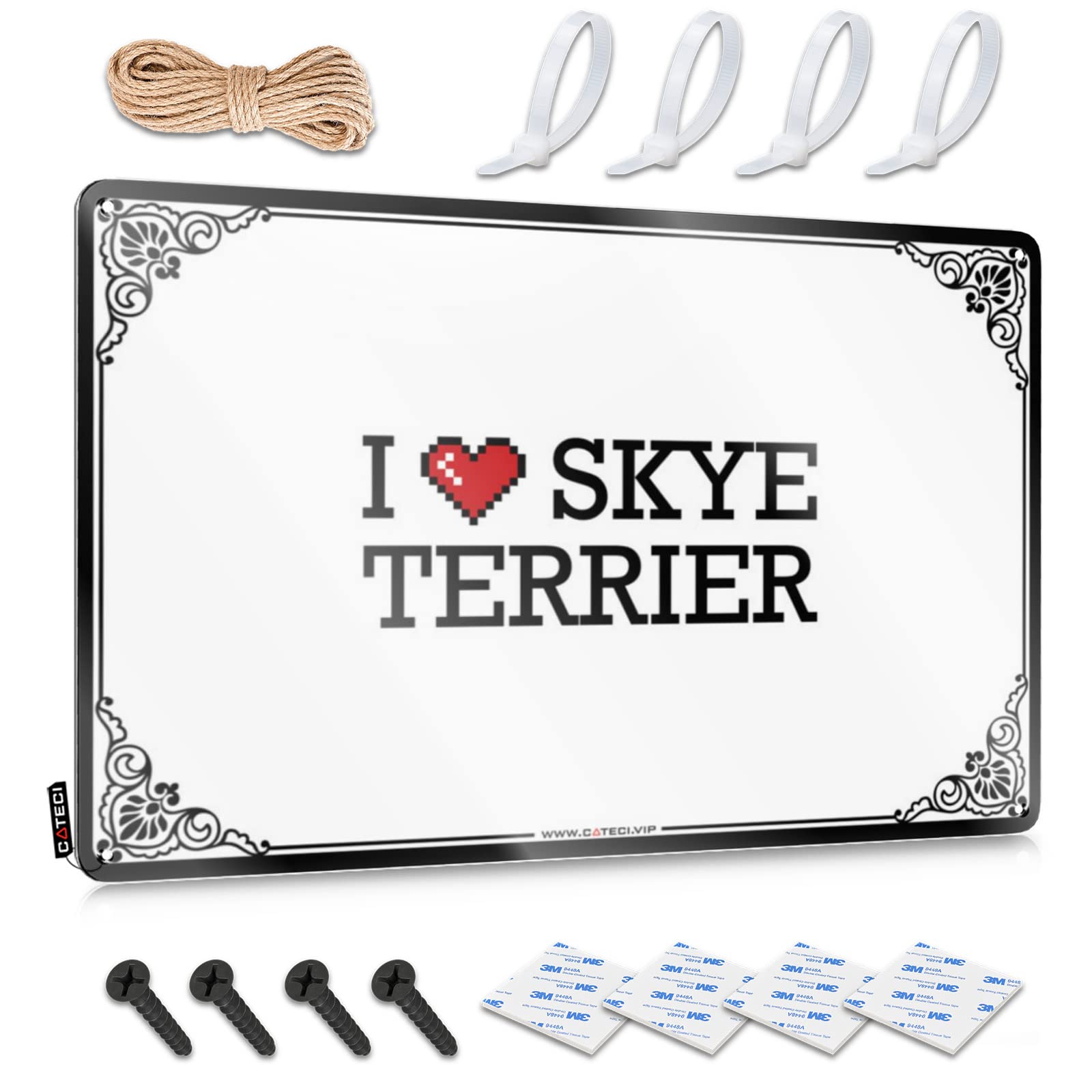 Tin Metal Decor Garage Stuff For Guys Ready To Hang - I Love Skye Terrier Decor For Clearance(20X30CM)