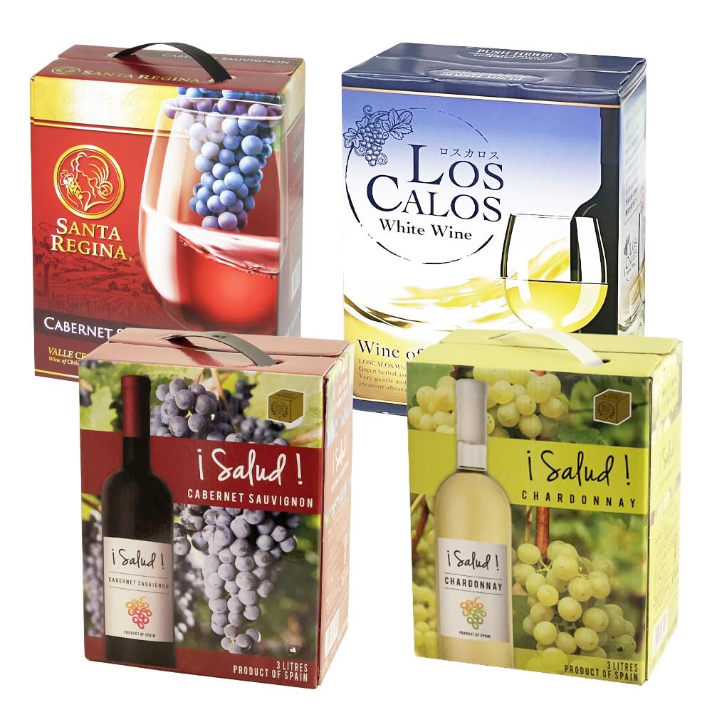 Amazon.co.jp: ヴィネクシオ 箱ワイン 赤 2種 白 2種 ミックス 3L×4種