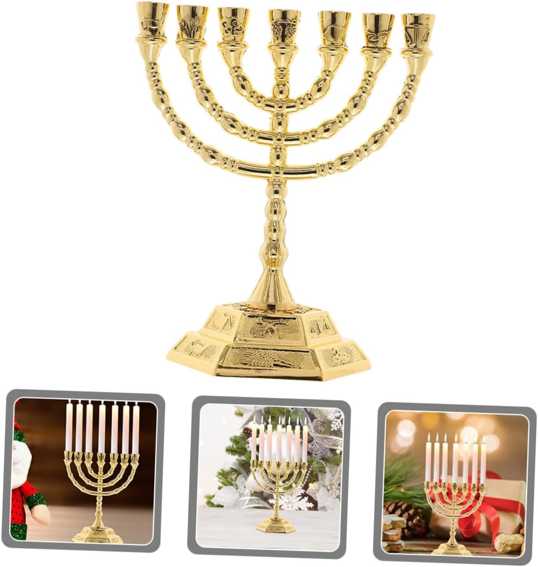 ULTECHNOVO European Style Zinc Alloy Candle Holder Large Desktop Candelabra for Party Festival Decoration Gold Metal Tapered Candle Stand for Bedroom Dining Table and Home Ambiance Height
