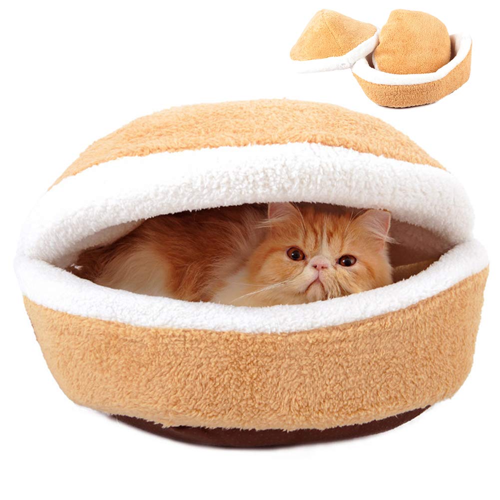 Dla kotów domowych, śpiwór w kształcie hamburgera, zmywalny(Button,S)