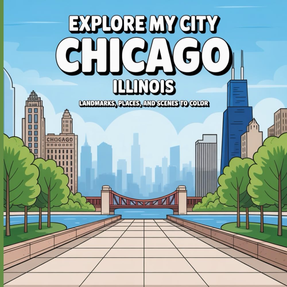 Explore My City: Chicago, Illinois Coloring Book: Landmarks, Places, and City Scenes to Color (Explore My City Coloring Books)