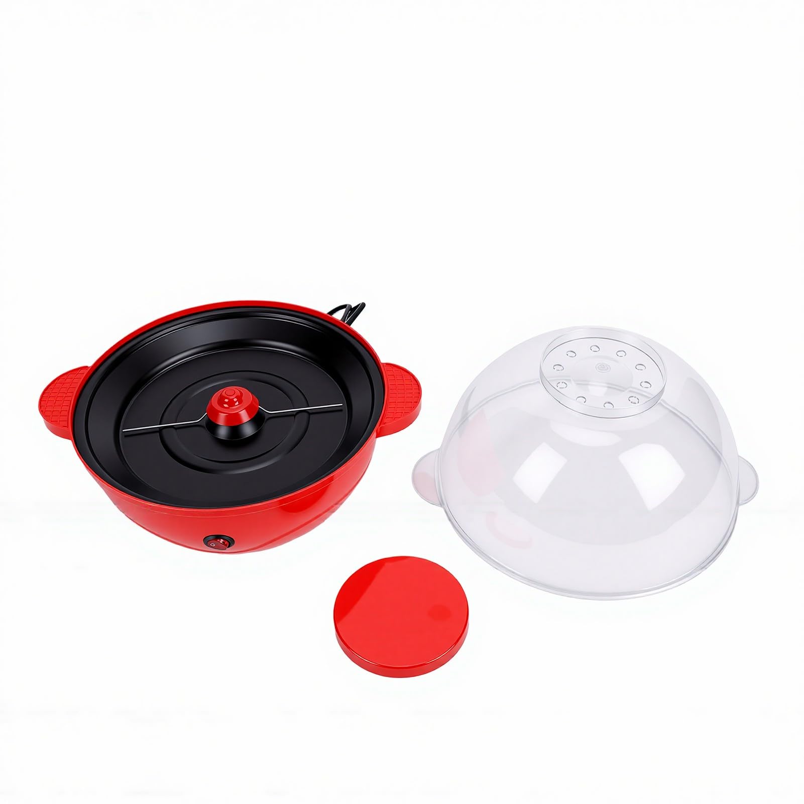 Macchina per Popcorn da 500 W con Agitatore Elettrico Rivestimento Antiaderente da 2,5 Litri per Snack Veloci e Serate di Cinema in 4 Minuti (Spina europea 220 V)