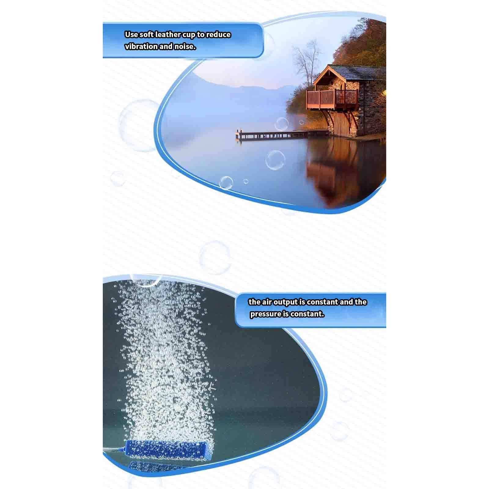 JUSHZ Pompe d'Aria Pompa Acqua Pompa Acquario Ossigenatore Acquario Aeratore Mini Giardino Silenzioso Piccolo Adatto per Acquari Interni (2W 137X81X64mm,Silver)