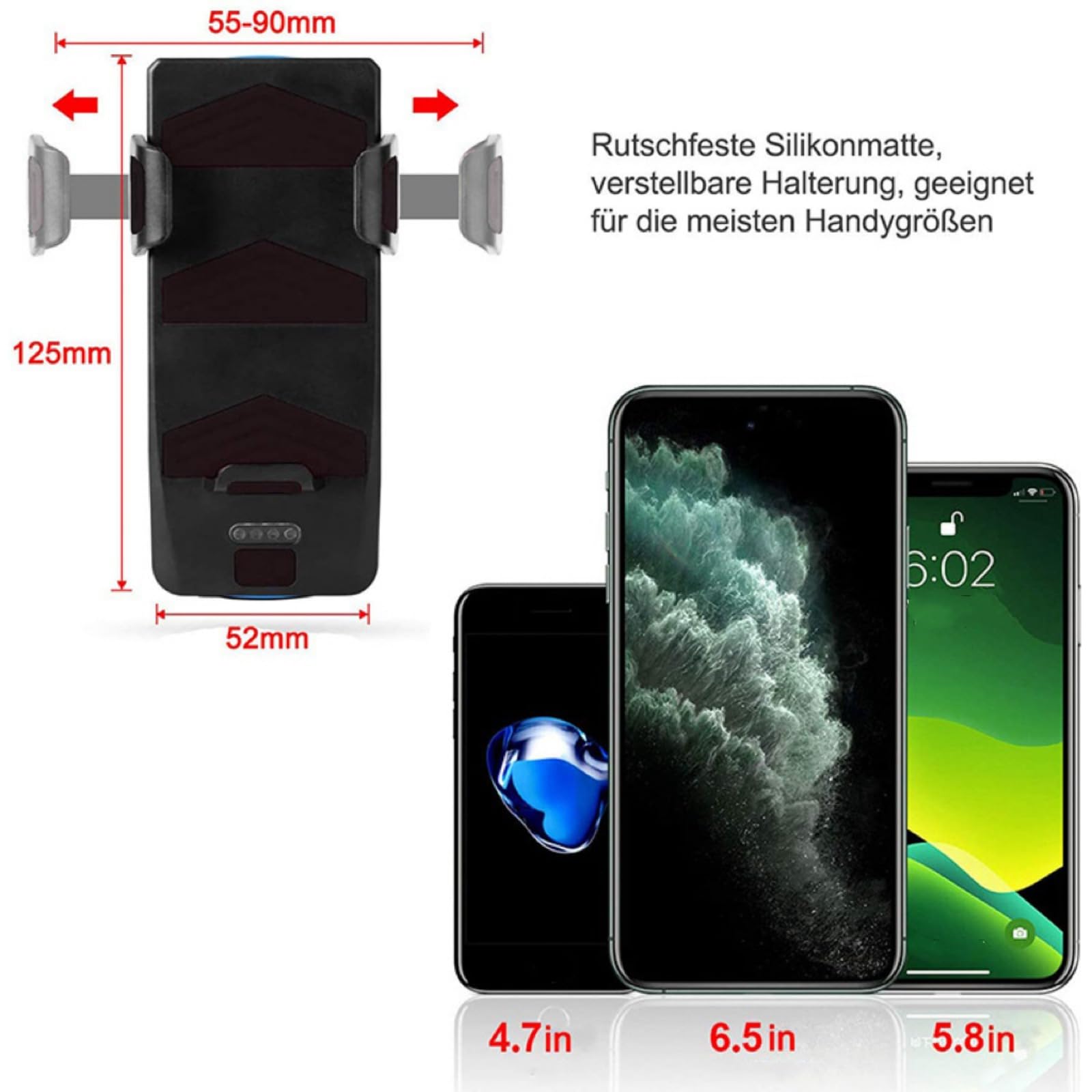 Set di luci per bici a LED con supporto per telefono ricaricabile, luce per bici da 4000 mAh con Power Bank con campanello e luce posteriore, torcia per bicicletta, escursionismo, campeggio, all mount