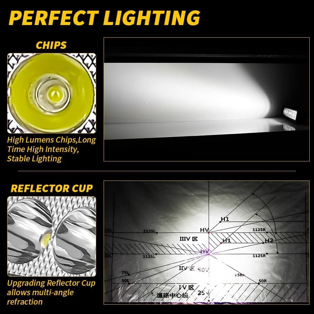 Willpower 2PCS LED Light Bar 6 Inch 18W Single Rows Spot Beam Slim Mini LED Pods Work Light Off Road Driving Fog Light for SUV ATV Truck Motorcycle Boat