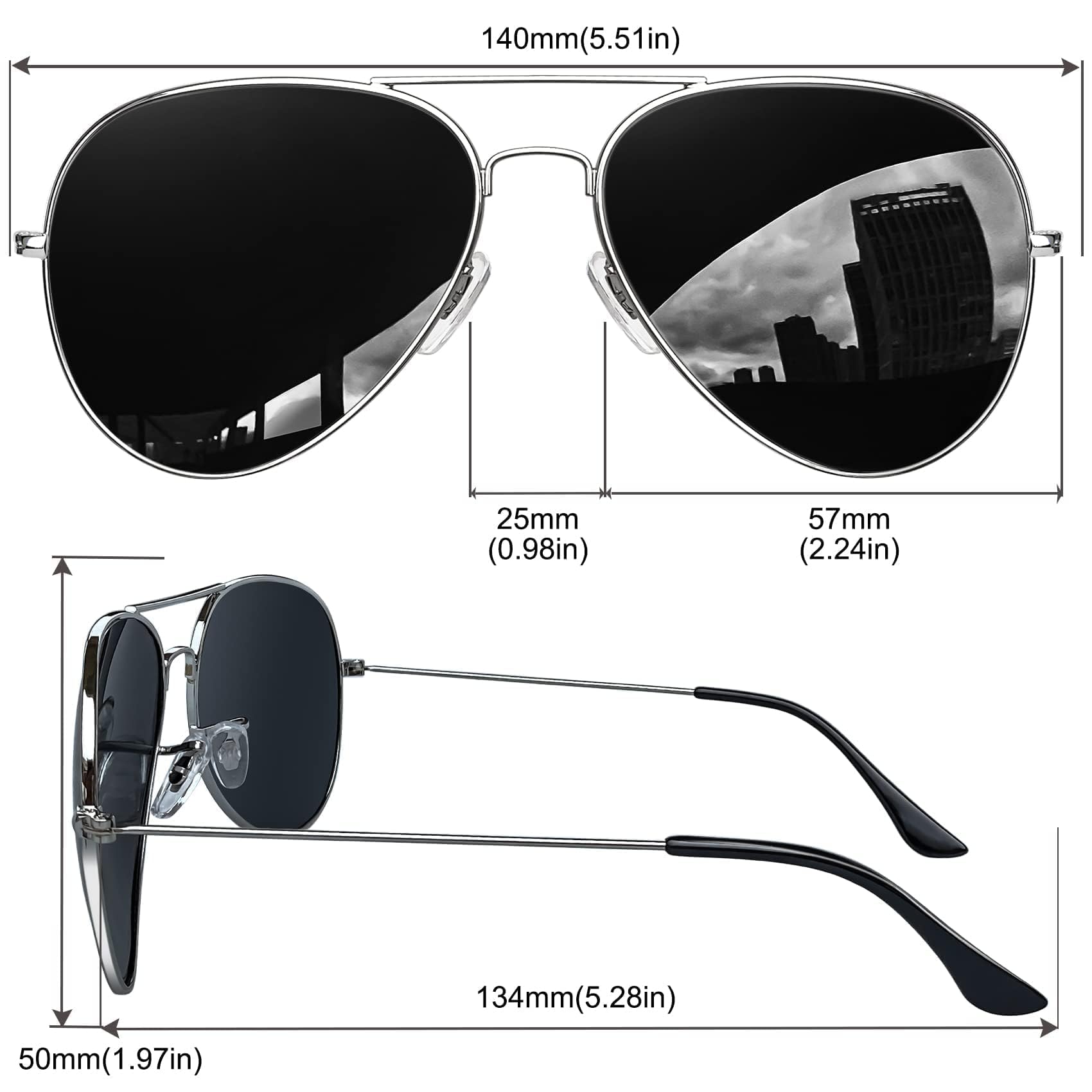 KANASTAL Occhiali da Sole Goccia Uomo Donna Polarizzati con Protezione UV400 Specchio Vintage Montatura Grande Metallo Alla Moda Sunglasses