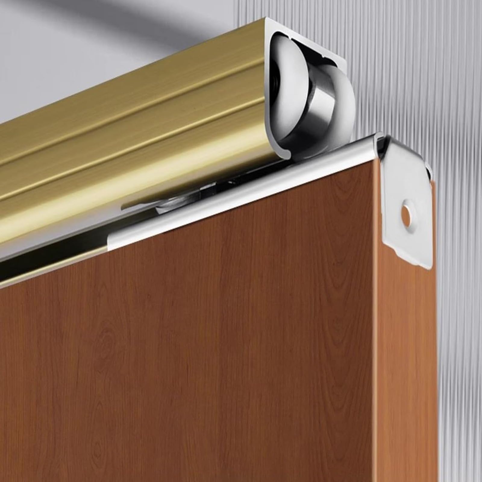Éviter les claquements de porte de grange grâce au kit quincaillerie double dissimulée amortie