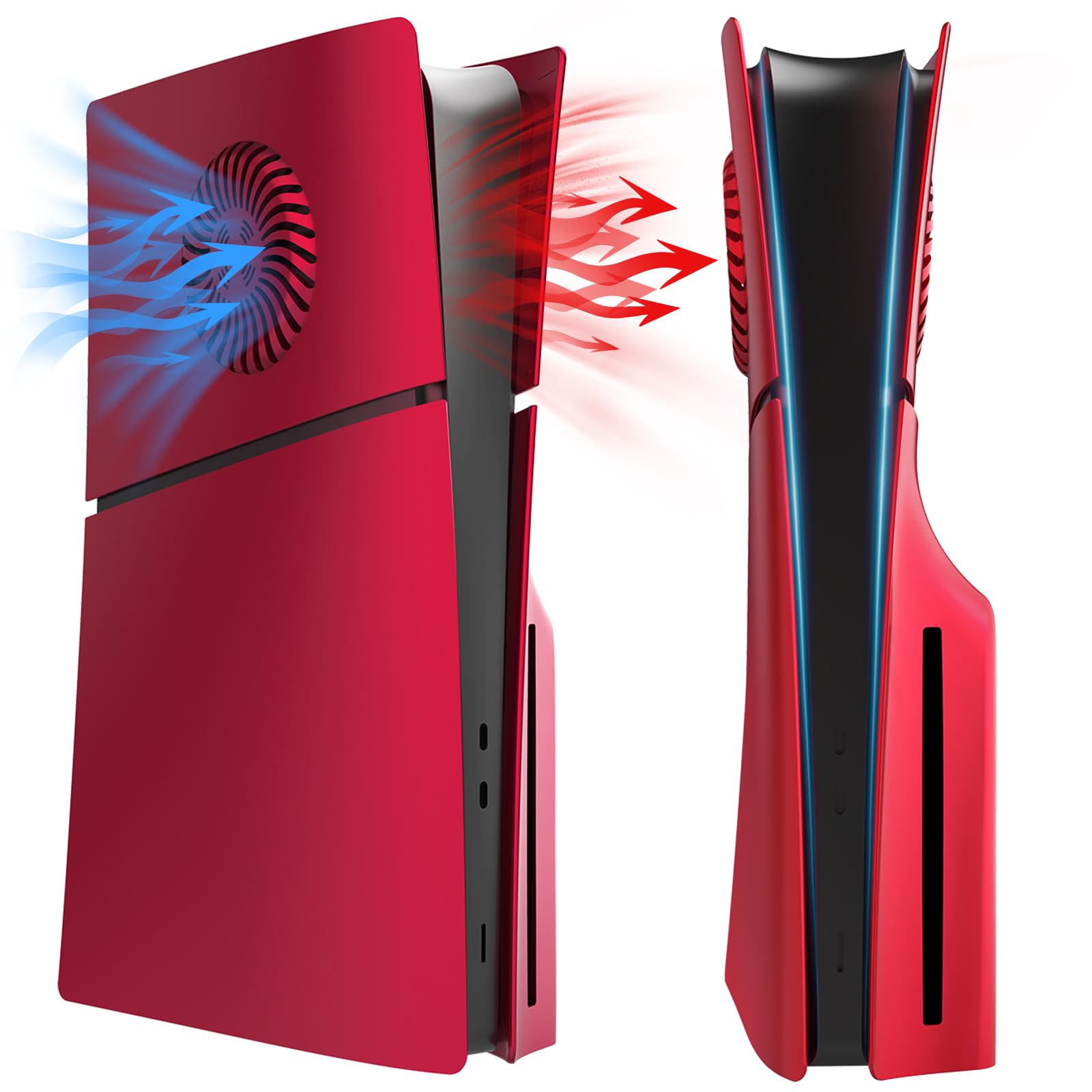 Façades pour PS5 Slim Disc Edition Plaque pour PS5 Slim avec aérations de refroidissement ABS Anti-rayures Anti-poussière Coque de protection de rechange pour Playstation 5 Slim Accessoires