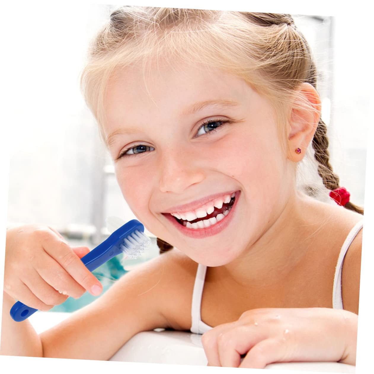 Beavorty 20 Pz finto spazzolino a doppia testa spazzolino portatile per dentiera a doppia faccia strumento per la pulizia dei denti finti detergente per protesi adulto