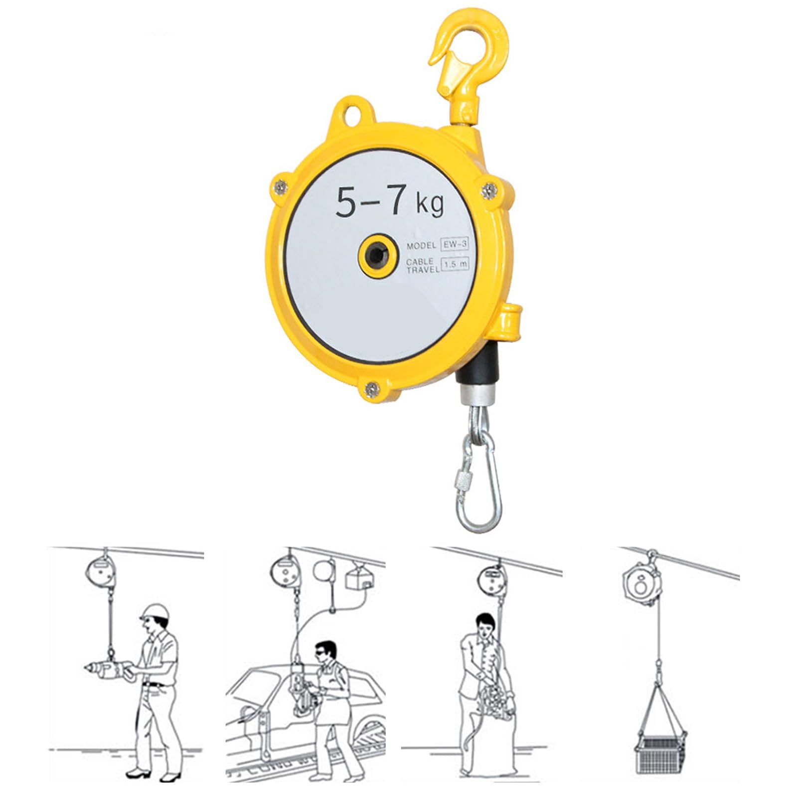 1pc Adjustable Spring Balancer Hanging Holder - Retractable Tool Balancer for Improved Work Efficiency and Reduced Fatigue(5-7kg)