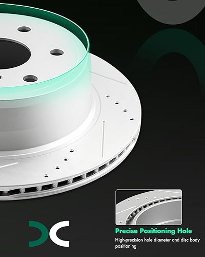 Miniatura 1101 de Kits de frenos y rotores, rotores de freno SCITOO y 8 pastillas de cerámica para 08-12 para Chrysler Town & Country, 08-12 para Dodge Grand Caravan