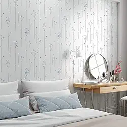 Papel de Parede de Flores Para Quarto Delicado Autocolante Adesivo Lavável