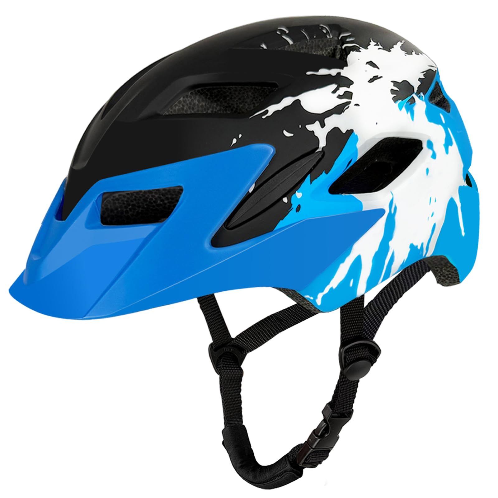 LeapBeast Casco de bicicleta para niños y niñas, con luz, ajustable, para BMX, monopatín, ciclismo, patines en línea, 50-56 cm (a partir de 5-14 años)
