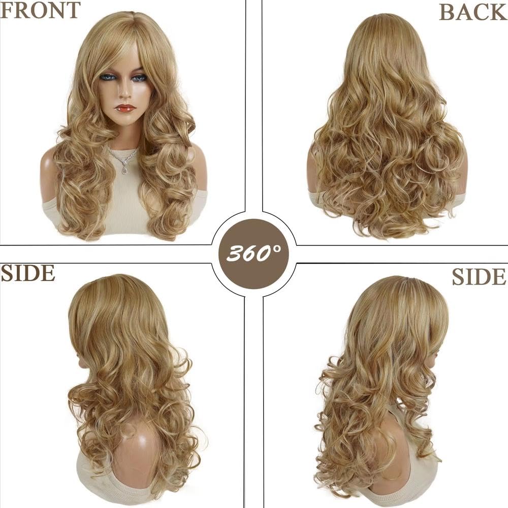 Haarpflege Lange Gemischte Blonde Haare 50,8 Cm Lockige Blonde Perücke Für Frauen Und Mädchen Tägliche Cosplay Party Perücken