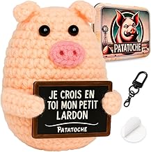 Cadeau Original & Inspirant | Cochon Positif en français | Idée Drôle Fete | Anniversaires Homme Femme Couple Ado | Objet Collegue Bureau | Peluche Enfant Fillle Garcon | Poupée Humour Motivation