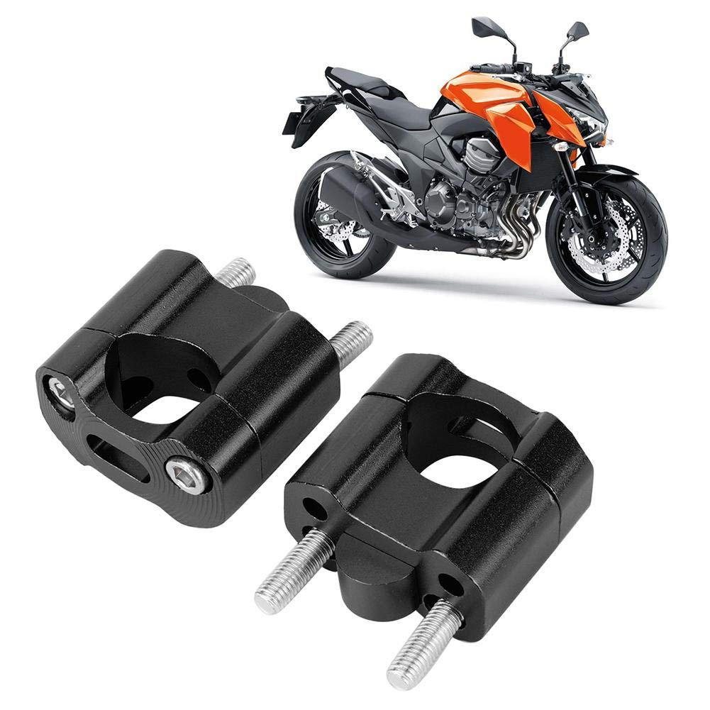 Riser Manubrio, Akozon 1 Paio 22mm / 28mm Morsetti Manubrio Moto Universale Regolabile Morsetto del Supporto del Manubrio della Moto Adattatore per Riser Manubrio in Lega di Alluminio(Nero)