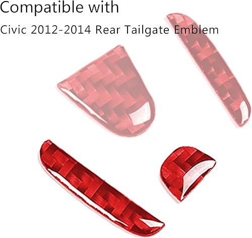 Miniatura 2 de Compatible con el emblema del portón trasero del automóvil, accesorios de fibra de carbono, calcomanía para Honda Civic de 9 generación 2012-2014,