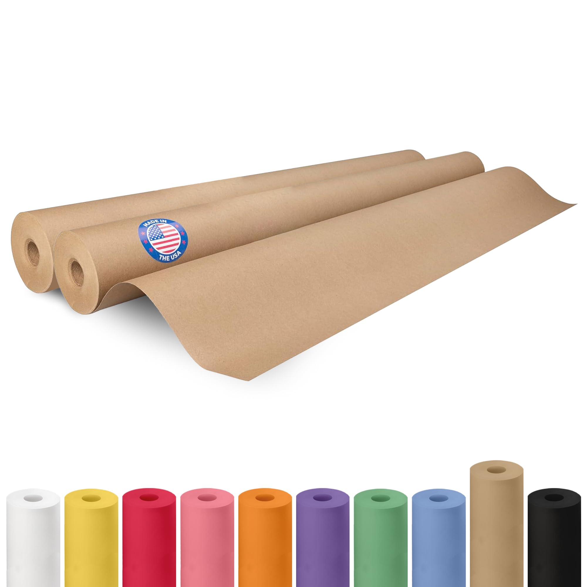 Brown Paper Roll 36" x 1800" (150 feet), Pack of 2 - USA-Made Brown Packing Paper 50lb Thickness for Moving, Shipping, Crafts/Arts - 100% Recycled