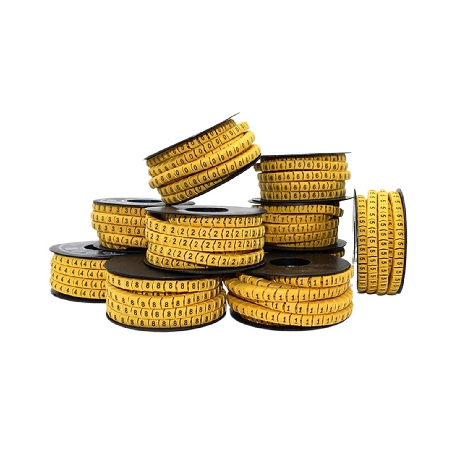 10 Rollen Draht Kabelmarkierer Kabelschlauch PVC Nummer 0-9