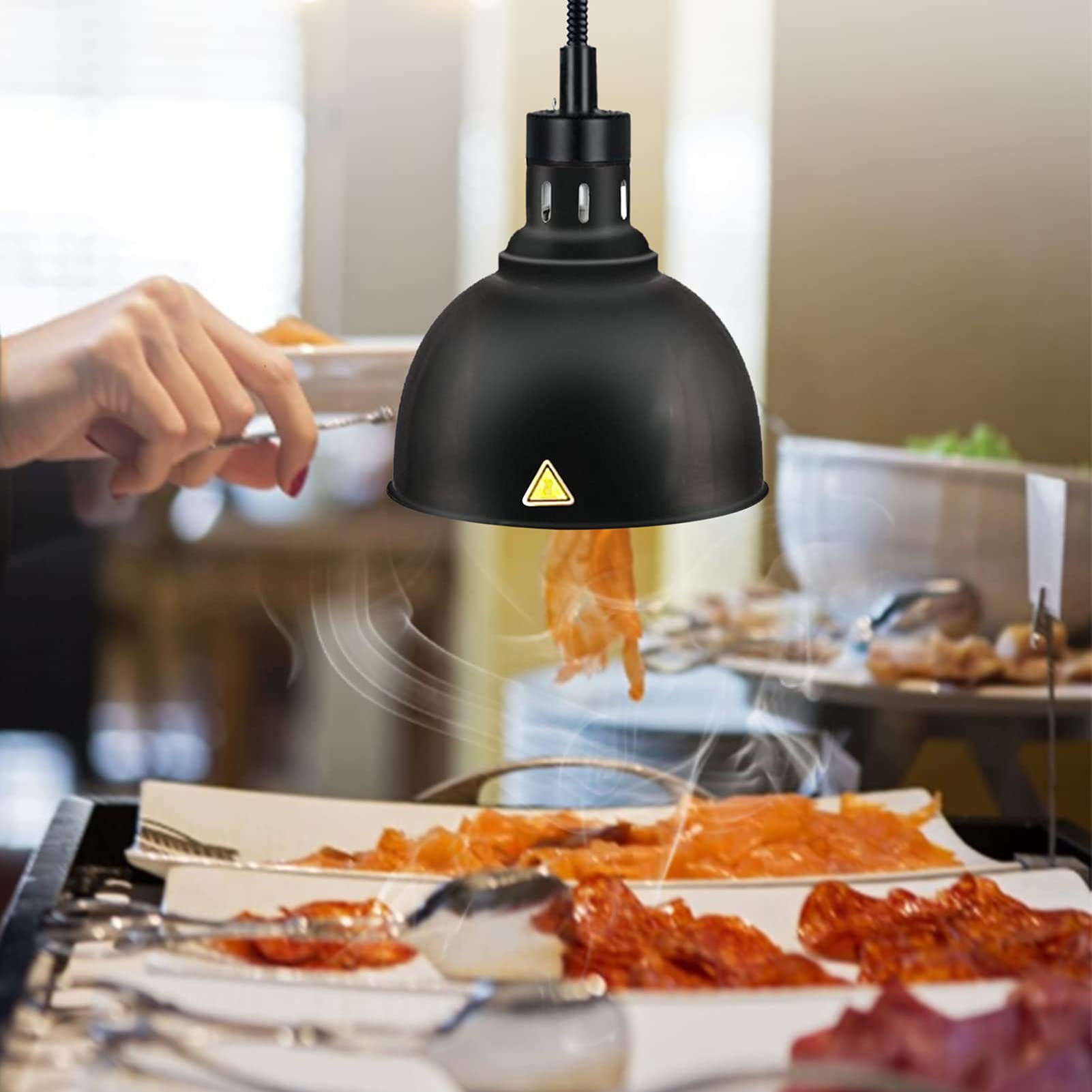 Lampada Scaldavivande 250W Per Ristoranti – Nero, Regolabile In Altezza