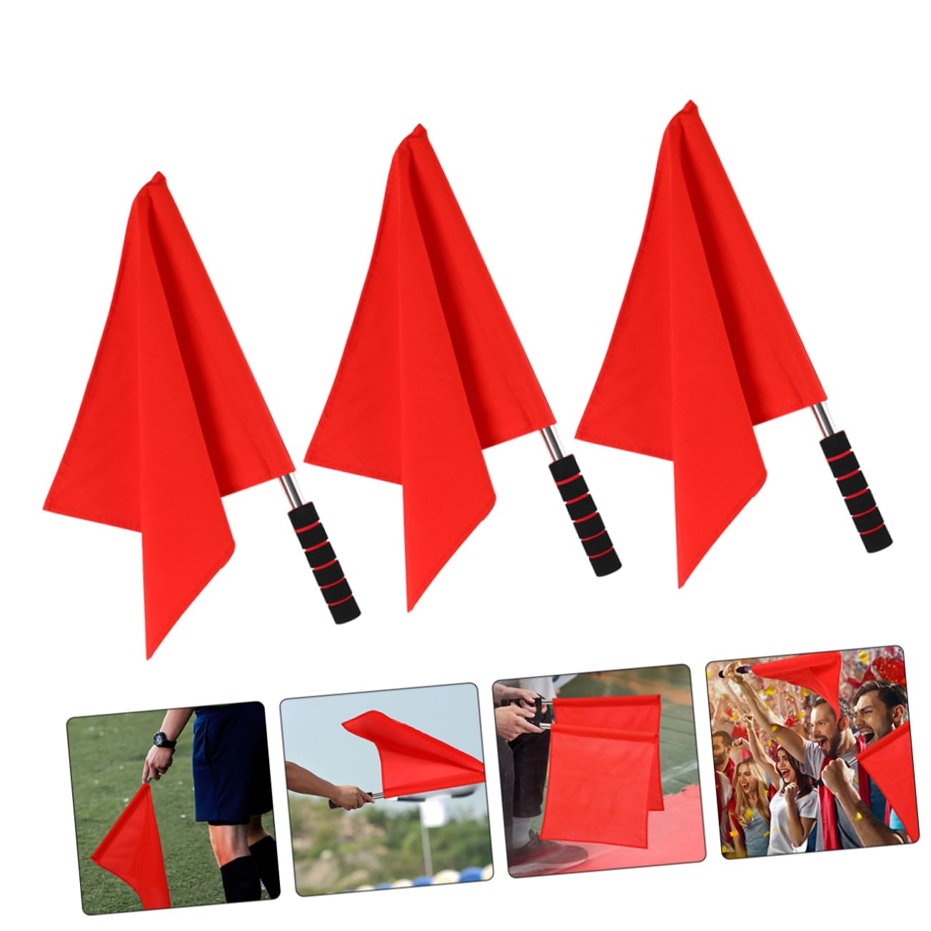 Toyvian 5 Sätze Handheld Signalflaggen Schiedsrichter Warnflaggen Für Sportveranstaltungen Verkehrssignale Und Vielseitig Einsetzbar Für Festliche Anlässe Und Wettkämpfe 3 Stück * 5