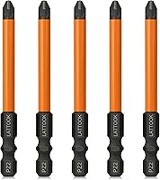 Vista 1 de Pozidriv - Juego de brocas LATTOOK PZ2 Pozi de 5 piezas, destornillador Pozidriv magnético de acero S2, 3 pulgadas de largo