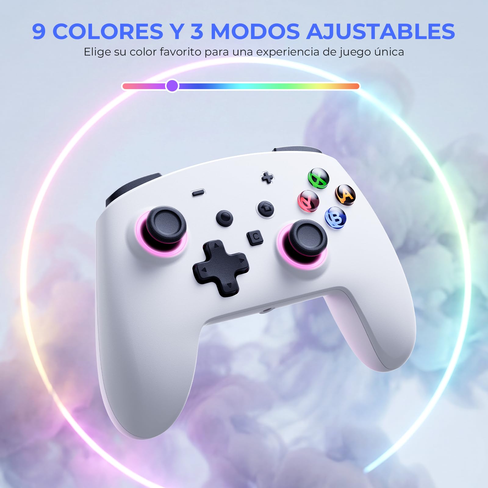 ECHTPower 2026 Controller per Switch 2, Hall Joysticks, Risveglio della NS2 / NS1, Funzione Turbo, Pulsanti Posteriori, Luce RGB, Vibrazione e Giroscopio, Pro Controller per Switch 2/1/PC/iOS/Android