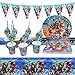 Gxhong Avengers Compleanno Stoviglie Decorazioni Feste Vendicatori Tema Set di Stoviglie per Feste Tazze Piatti Asciugamani di Carta Cannucce Banner Tovaglia 30 Pezzi