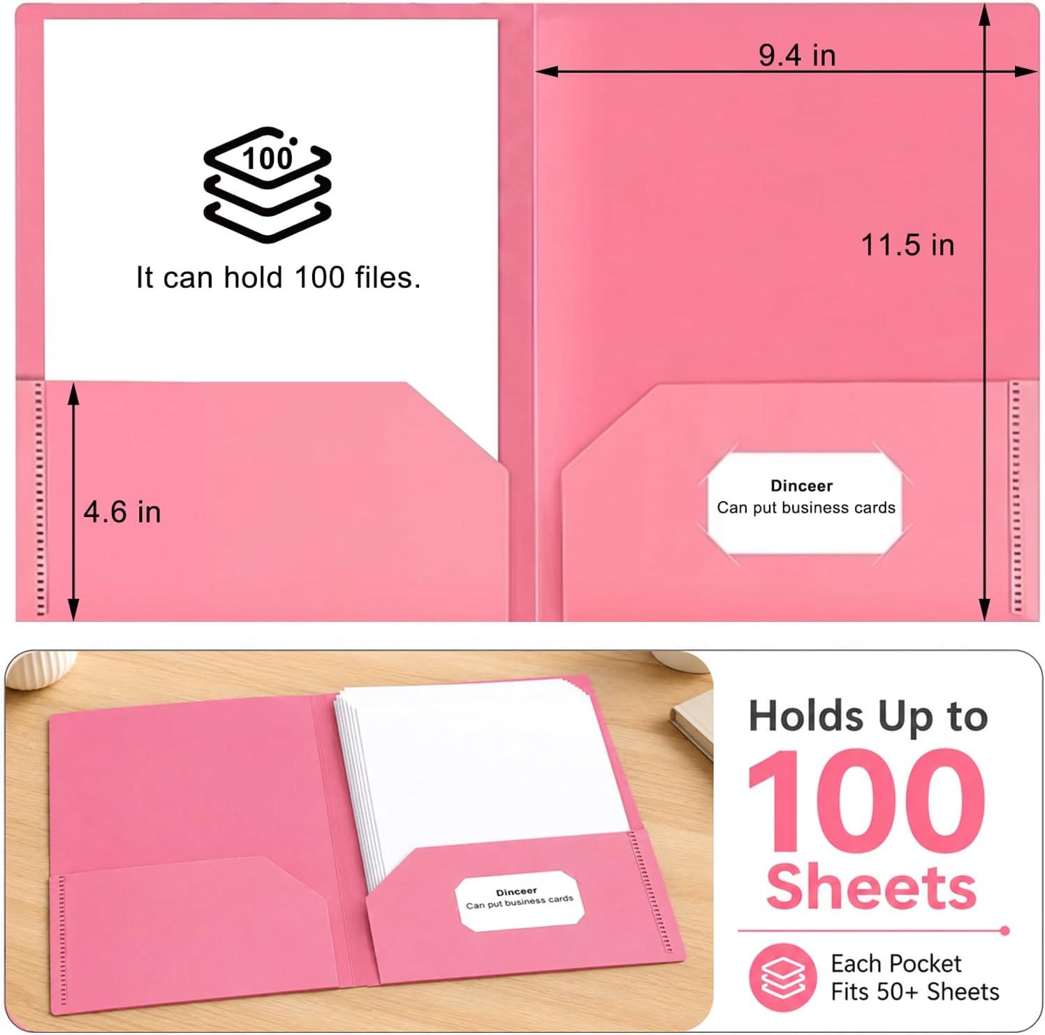 6 Plastic Folders, 2 Pocket, Heavy Duty, No Prongs, Assorted Colors image 5