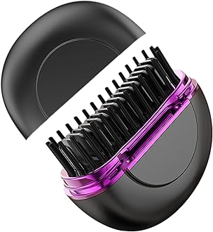 Portable Cordless Hair Straightener Brush, Rechargable Hair Straightener, Three-Speed Temperature Control Hair Straightener for Home, Travel, Dormitory, Gray