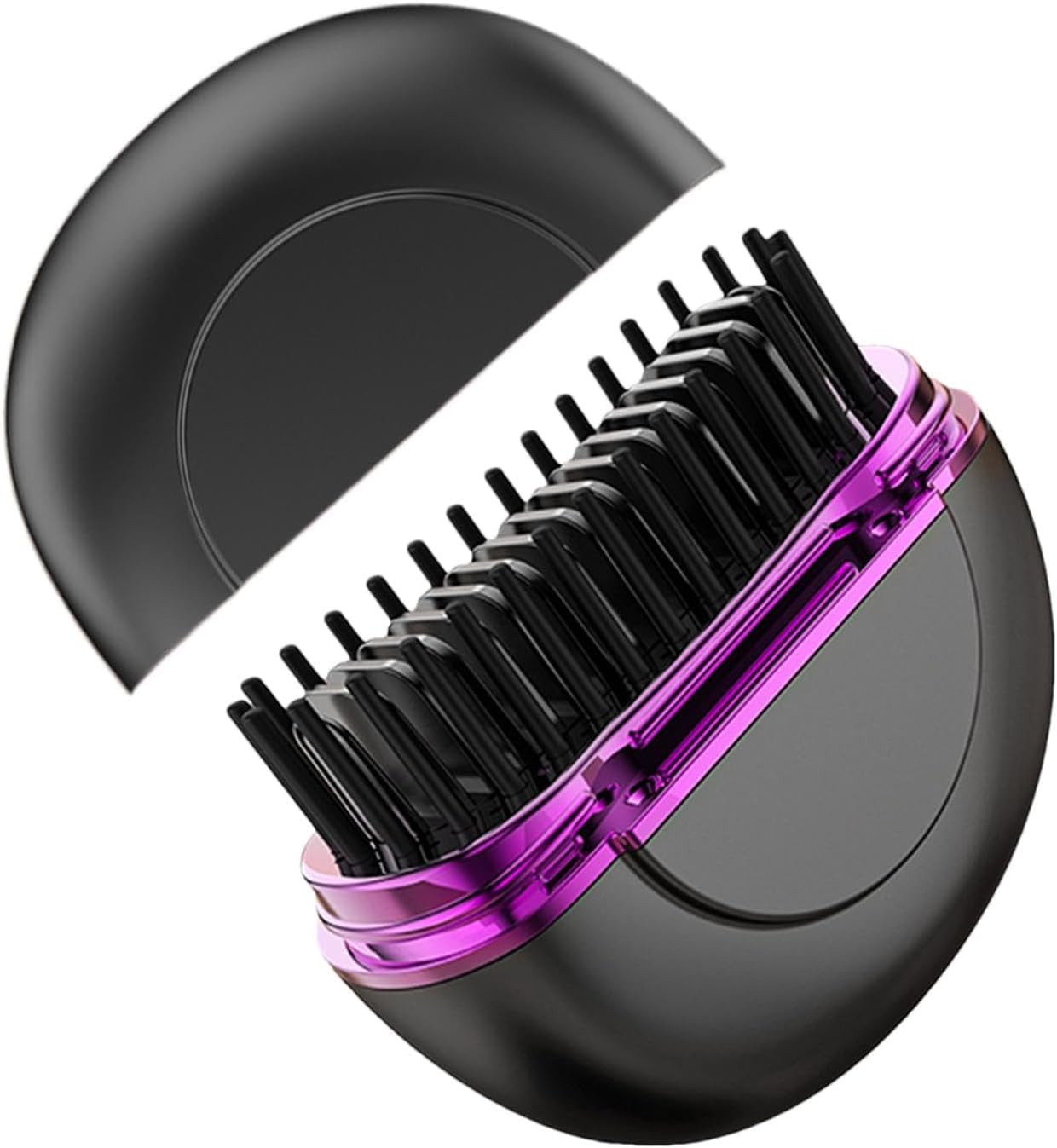 NALACAL Portable Cordless Hair Straightener Brush, Rechargable Hair Straightener, Three-Speed Temperature Control Hair Straightener for Home, Travel, Dormitory, Gray