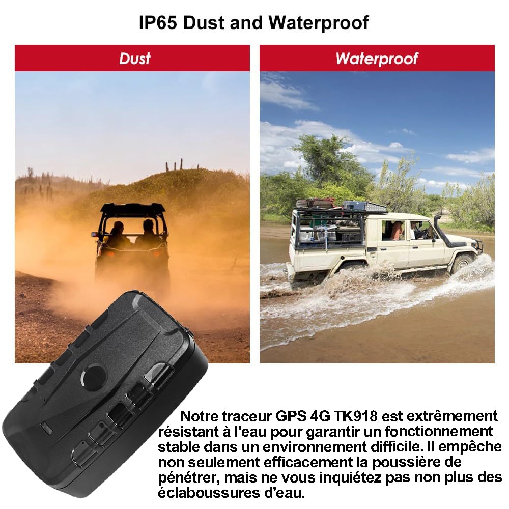 TKMARS 4G GPS Tracker Auto senza ABO Anti-theft Localizzatore GPS per Auto Magnetic Car Tracker GPS Batteria Lungo Online e in Tempo Reale Impermeabile 20000 mah TK918
