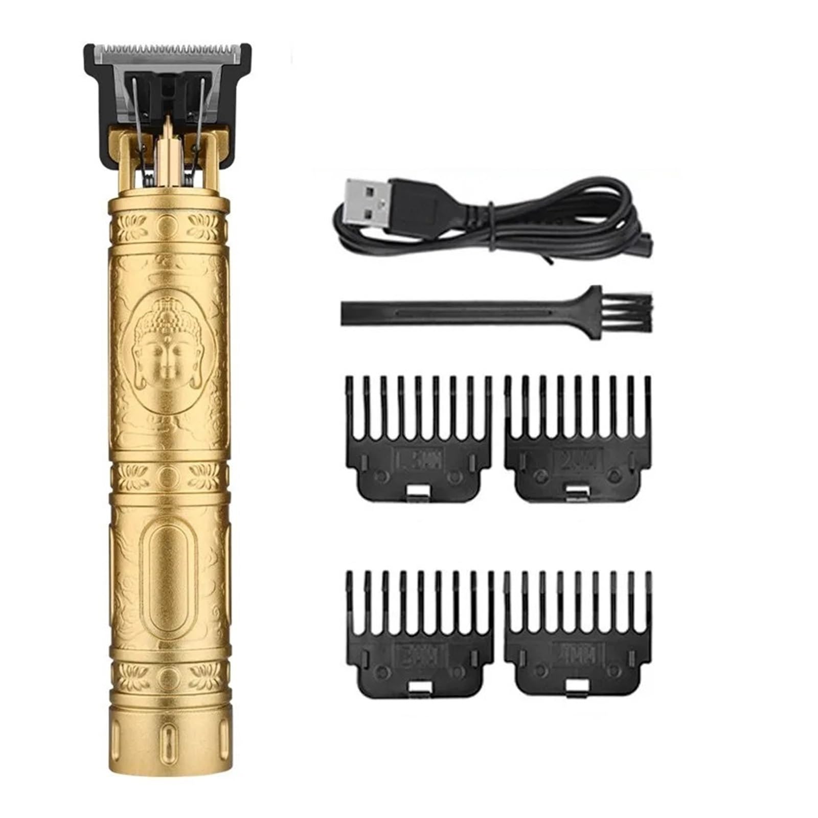 Razors 2023 Vintage Body T9 schnurloser elektrischer Rasierer, Haarschneidemaschine für Herren, Haarschneidemaschine für Herren, Barbier, Bartschneider, USB (Kunststoff Buddha3)